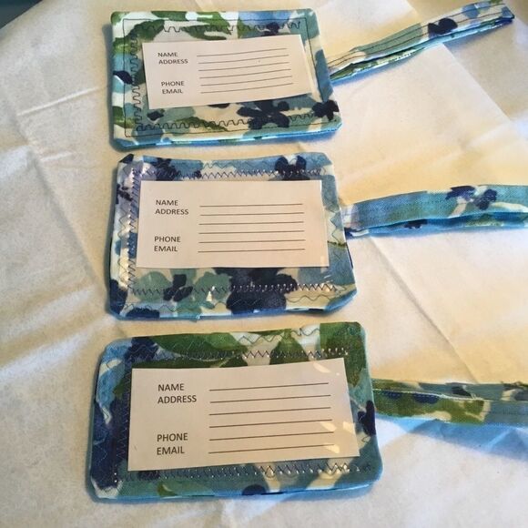 NWOT. Handmade Luggage/Backpack Tags Set of 3 - Picture 1 of 3
